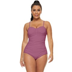 China Rose	 - 	retro Full Coverage Swimsuit by ColorfulSwimWear