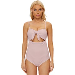 Pale Dogwood	 - 	knot Front One-piece Swimsuit by ColorfulSwimWear