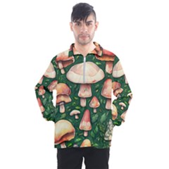 Fantasy Farmcore Farm Mushroom Men s Half Zip Pullover