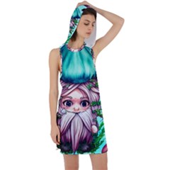 Witchy Forest Mushrooms Racer Back Hoodie Dress by GardenOfOphir