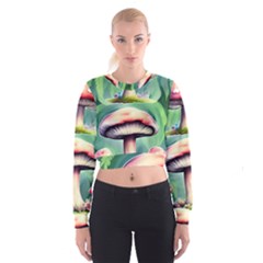 Vintage Mushroom Cropped Sweatshirt