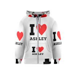 I Love Ashley Kids  Zipper Hoodie by ilovewhateva