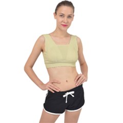 Beige	 - 	v-back Sports Bra by ColorfulSportsWear