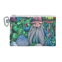 Mushroom Design Fairycore Forest Canvas Cosmetic Bag (large) by GardenOfOphir