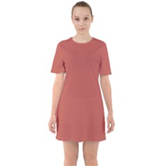 Blush Red	 - 	sixties Short Sleeve Mini Dress by ColorfulDresses