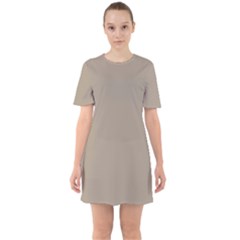 Grullo Brown	 - 	sixties Short Sleeve Mini Dress