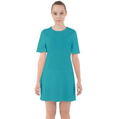 Viridian Green	 - 	sixties Short Sleeve Mini Dress