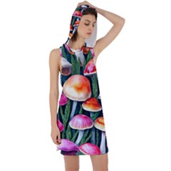 Goblincore Mushroom Racer Back Hoodie Dress by GardenOfOphir