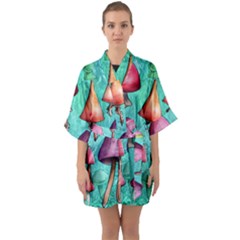 A Fantasy Half Sleeve Satin Kimono  by GardenOfOphir