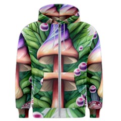 Tiny Mushroom Forest Antique Men s Zipper Hoodie