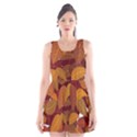 Watercolor Leaves Leaf Orange Scoop Neck Skater Dress View1