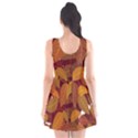 Watercolor Leaves Leaf Orange Scoop Neck Skater Dress View2