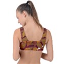 Watercolor Leaves Leaf Orange Front Tie Bikini Top View2