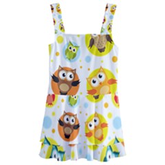 Owl Bird Cartoon Kids  Layered Skirt Swimsuit by Jancukart