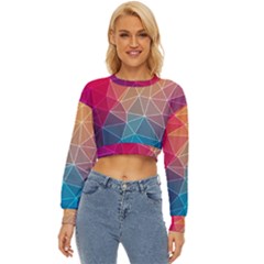 Multicolored Geometric Origami Idea Pattern Lightweight Long Sleeve Sweatshirt by Jancukart