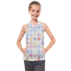 Spirals Twirls Abstract Geometric Art Pattern Kids  Sleeveless Hoodie by Jancukart