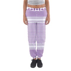 Square Purple Pattern Bead Purple Keffiyeh Purple Geometric Headdress Angle Violet Rectangle Women s Jogger Sweatpants by Jancukart