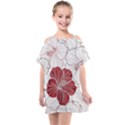 Red Hibiscus Flowers Art Kids  One Piece Chiffon Dress View1