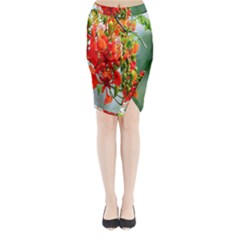 Gathering Sping Flowers  Midi Wrap Pencil Skirt