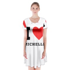 I Love Michelle Short Sleeve V-neck Flare Dress by ilovewhateva