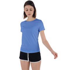 Provence Blue	 - 	back Circle Cutout Sports Tee by ColorfulSportsWear