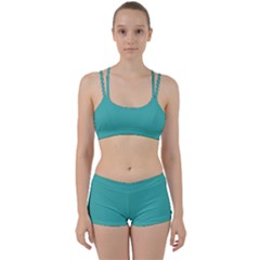 Verdigris Blue	 - 	perfect Fit Gym Set by ColorfulSportsWear