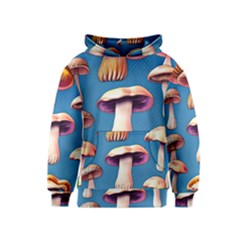 Cozy Forest Mushrooms Kids  Pullover Hoodie