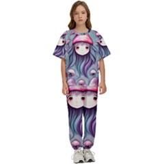 Witchy Mushroom Forest Kids  Tee And Pants Sports Set