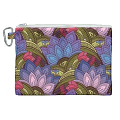 Purple Red And Green Flowers Digital Wallpaper Patterns Ornament Canvas Cosmetic Bag (xl)