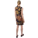 Leaves Flowers Background Texture Paisley Sleeveless Shirt Dress View2