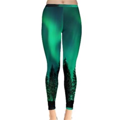 Aurora Northern Lights Phenomenon Atmosphere Sky Inside Out Leggings by Jancukart