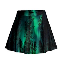 Aurora Northern Lights Celestial Magical Astronomy Mini Flare Skirt by Jancukart