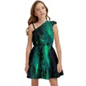 Aurora Northern Lights Celestial Magical Astronomy Kids  One Shoulder Party Dress View1