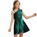 Aurora Northern Lights Celestial Magical Astronomy Kids  One Shoulder Party Dress View2