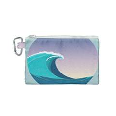 Tsunami Tidal Wave Wave Minimalist Ocean Sea 4 Canvas Cosmetic Bag (small) by Pakemis