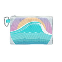 Tsunami Tidal Wave Wave Minimalist Ocean Sea Canvas Cosmetic Bag (medium) by Pakemis