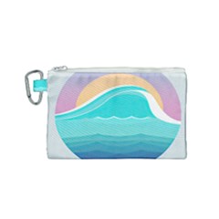 Tsunami Tidal Wave Wave Minimalist Ocean Sea Canvas Cosmetic Bag (small) by Pakemis