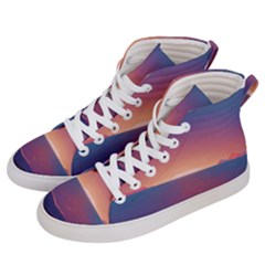 Sunset Ocean Beach Water Tropical Island Vacation Nature Men s Hi-top Skate Sneakers by Pakemis