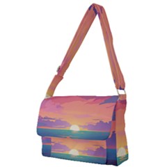 Sunset Ocean Beach Water Tropical Island Vacation 4 Full Print Messenger Bag (l) by Pakemis