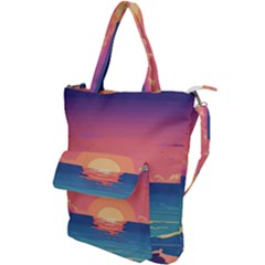 Sunset Ocean Beach Water Tropical Island Vacation 2 Shoulder Tote Bag by Pakemis