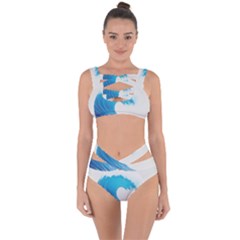 Wave Tsunami Tidal Wave Ocean Sea Water Bandaged Up Bikini Set  by Pakemis