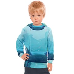 Intro Youtube Background Wallpaper Aquatic Water 2 Kids  Hooded Pullover by Pakemis