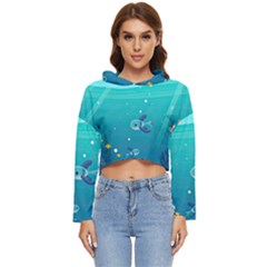 Ai Generated Ocean Sea Fish Aquatic Water Nature 2 Women s Lightweight Cropped Hoodie by Pakemis