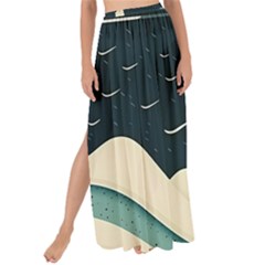 Lighthouse Abstract Ocean Sea Waves Water Blue Maxi Chiffon Tie-up Sarong by Pakemis