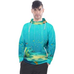 Intro Youtube Background Wallpaper Aquatic Water Men s Pullover Hoodie by Pakemis