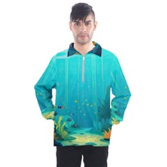 Intro Youtube Background Wallpaper Aquatic Water Men s Half Zip Pullover by Pakemis