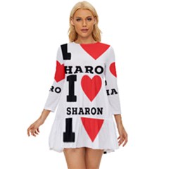 I Love Sharon Long Sleeve Babydoll Dress by ilovewhateva