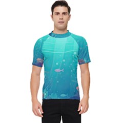 Ai Generated Ocean Sea Fish Aquatic Water Nature 3 Men s Short Sleeve Rash Guard