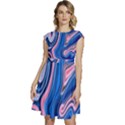 Abstract Liquid Art Pattern Cap Sleeve High Waist Dress View1