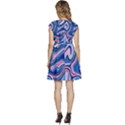 Abstract Liquid Art Pattern Cap Sleeve High Waist Dress View4